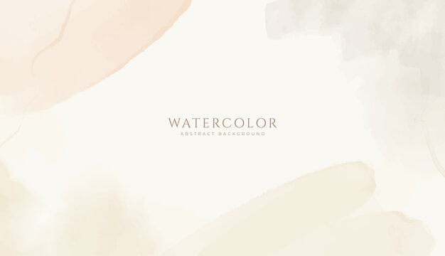 Abstract horizontal watercolor background. Neutral light colored empty space background illustration