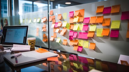 Brainstorming with mind mapping in an empty workspace , Brainstorming, mind mapping, empty workspace