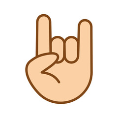 Heavy Rock Icon. Horns hand gesture. Vector illustration.