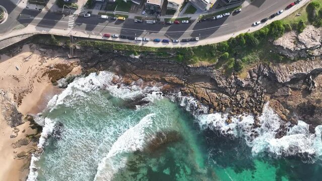 Maroubra Beach Aerial Sydney Coast beautiful coastal drive aerial 4k