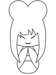 illustration of kokeshi a Japanesse doll