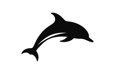 Fototapeta premium A Dolphin vector silhouette icon isolated on a white background