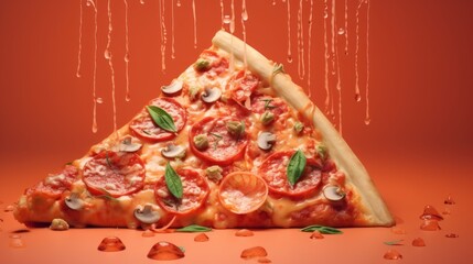 Summer Pizza Layout. Vibrant Umbrella-shaped Hot Pizza