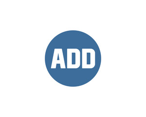ADD Logo design vector template. ADD, logo, design, logo design, vector, letter, monogram, creative, icon, template, sign, symbol, brand, unique, initial, modern, alphabet.