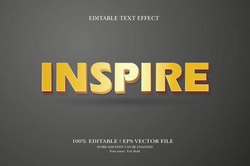 Obraz premium Inspire 3d text effect styles mockup concept Black text