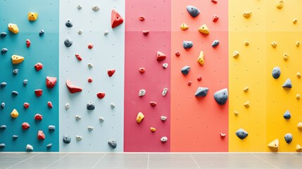 Vibrant Indoor Climbing Wall - obrazy, fototapety, plakaty