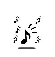 Music notes icon. Musical key signs. Vector symbols on white background