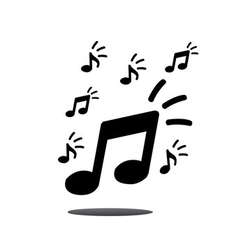 Music notes icon. Musical key signs. Vector symbols on white background