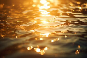 Golden Rays: Close-up of golden rays of sunlight penetrating the water.