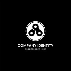 Modern Minimalist Chains Fusion Connection Logo Design Template in Circle Shape