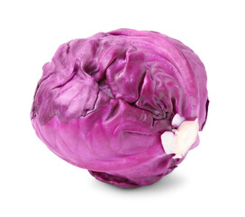 Obraz premium One whole red cabbage isolated on white