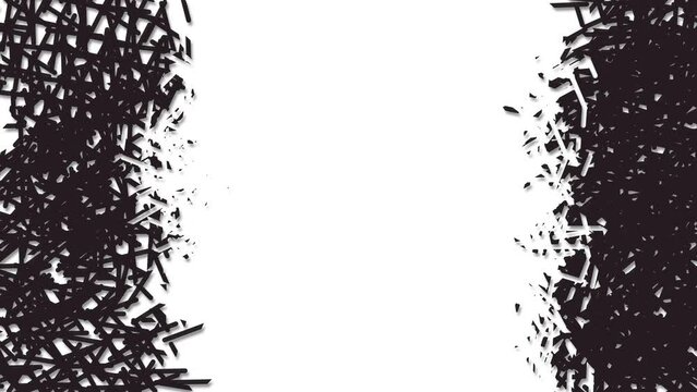 A frame is formed on both sides, similar to a ribbed structure or a random accumulation of cells. Between these borders is empty space to insert text or a logo with other content.