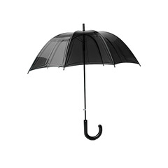 Black umbrella isolated on transparent background 