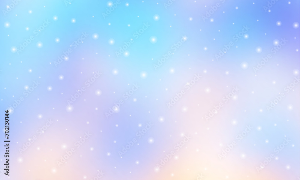 Aufkleber Glittering gradient background with hologram effect and magic lights. Holographic abstract fantasy backdrop with fairy sparkles, gold stars and festive