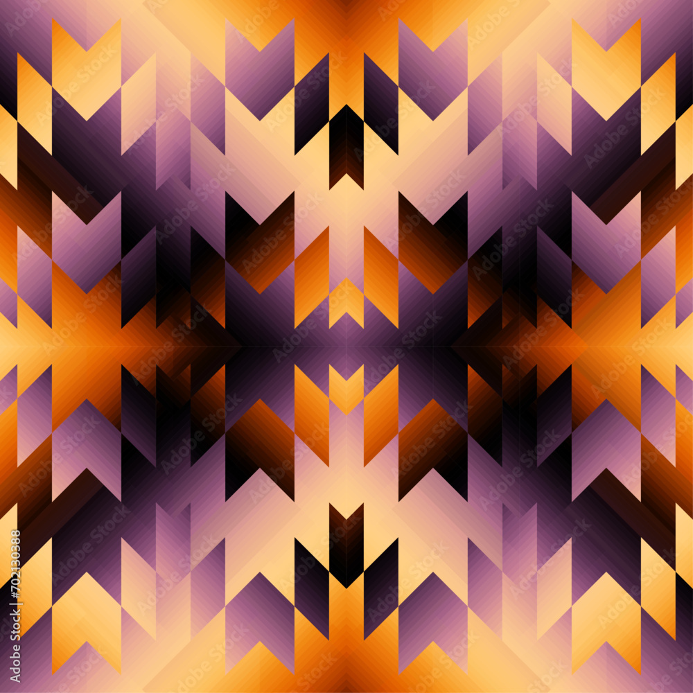 Aufkleber Colorful Aztec Fabric, Wallpaper and Home Decor. Abstract seamless tileable pattern. Triangles aztec background. Vector image.