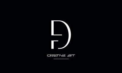 Obraz premium DF, FD, D, F abstract letters logo monogram