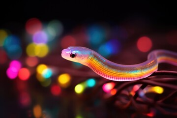 Fototapeta premium Ribbon Eel Rainbow: Macro shot of a ribbon eel.