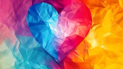 Fotobehang Abstract gay love concept wedding romance valentines day colorful hearts background wallpaper © BeautyStock