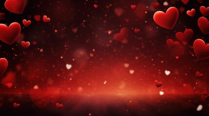 Valentine's Day background with hearts and romantic bokeh. Love and celebration.
