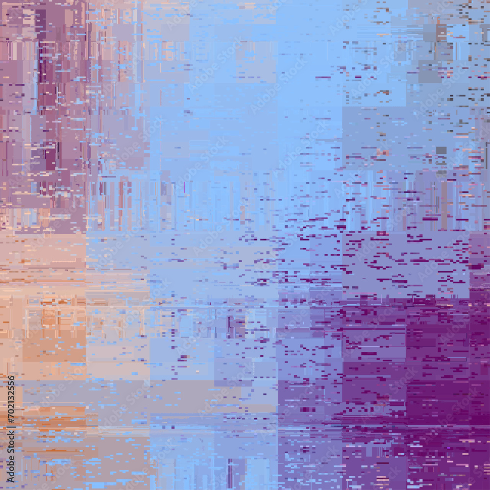 Poster Vector image with imitation of grunge datamoshing texture.