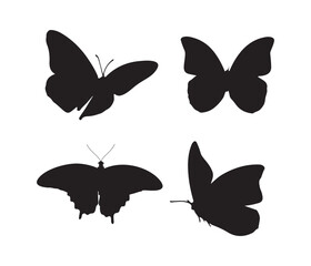 vector collection of butterfly silhouettes