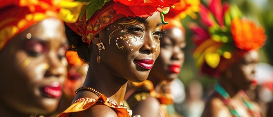 Cultural Fiesta Colorful Caribbean Carnival Celebration - obrazy, fototapety, plakaty