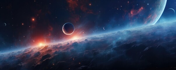 Hdri Spherical Panorama Of A Stunning Space Background With Nebula - obrazy, fototapety, plakaty