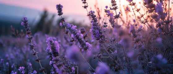 Serene Lavender Twilight: A Peaceful Scene With Hues Of Lavender And Dusky Blue