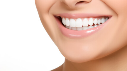 Woman healthy teeth. Healthy teeth. Teeth whitening. Dental clinic patient. Stomatology concept.
