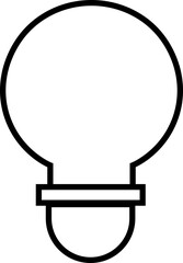 Black Light Bulb icon, isolated on transparent background. Idea sign, solution, thinking concept. Lighting Electric lamp. Electricity, shine. Trendy Line style for graphic design with editable stock.