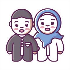 Obraz na płótnie Canvas Muslim couple illustration 