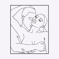 Free vector hand drawn sexy girl and boy illustration.