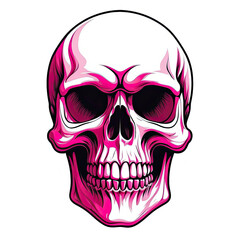 skeleton head design illustration pink color