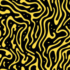 Seamless abstract black and yellow pattern.