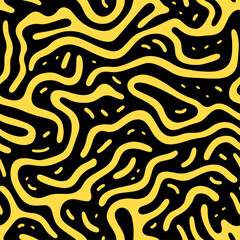 Seamless abstract black and yellow pattern.