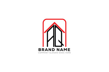 AQ letter creative real estate vector logo design . AQ creative initials letter logo concept. AQ house sheap logo
