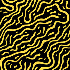 Seamless abstract black and yellow pattern.