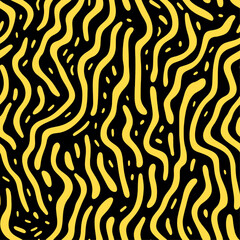 Seamless abstract black and yellow pattern.