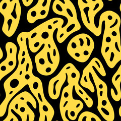 Seamless abstract black and yellow pattern.