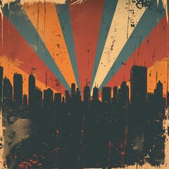 abstract city landscape grunge background, comic grunge texture