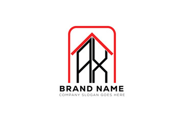 AX letter creative real estate vector logo design . AX creative initials letter logo concept. AX house sheap logo