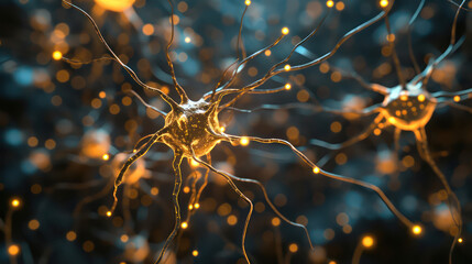 Intricate Network of Neurons in the Nervous System - obrazy, fototapety, plakaty