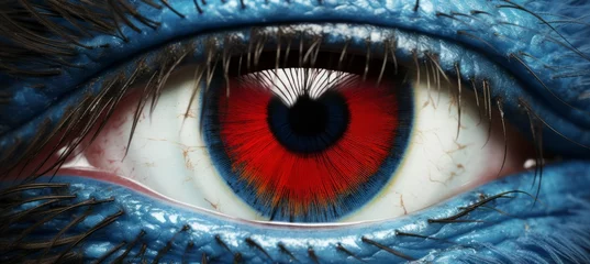 Fotobehang Red monster eye. Generative AI technology.   © Hero Design