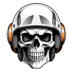 skeleton head wear biker helm graphic design illustration
