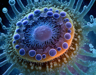 Fototapeta premium Virtual generic microorganism