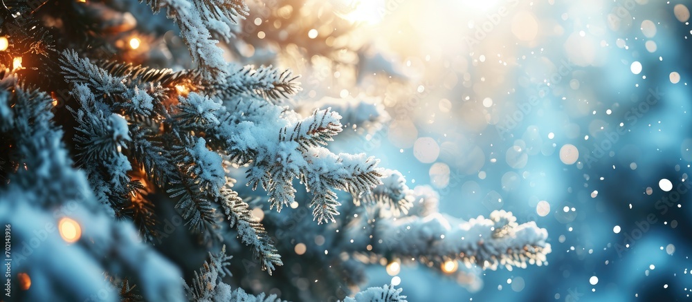 Fototapete abstract christmass winter background design new year celebration. with copy space image. Place for adding text or design