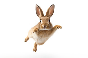 jumping rabbit isolated on white