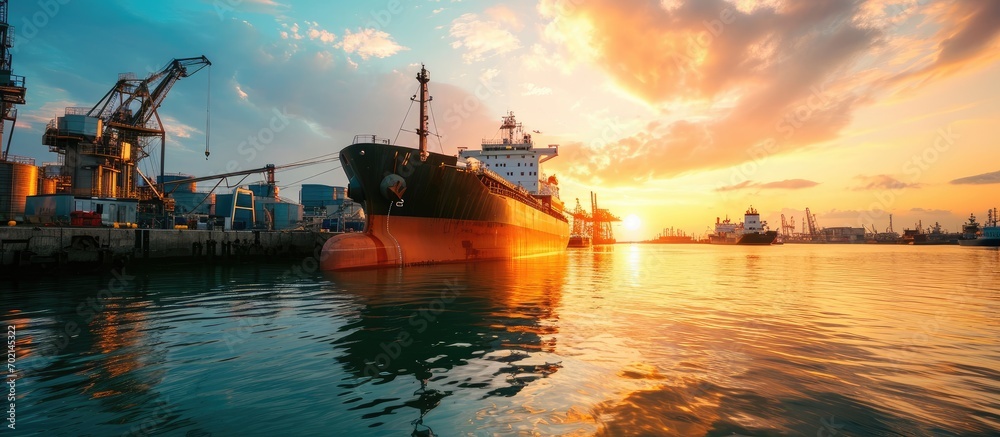 Poster grain agreement loading grain into holds of sea cargo vessel through an automatic line in seaport fr