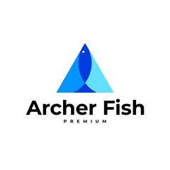 LETTER A INITIAL ARCHER FISH WATER WORLD DAY LOGO OVERLAPPING VECTOR ICON ILLUSTRATION