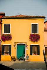 Yellow home in Burano Venice